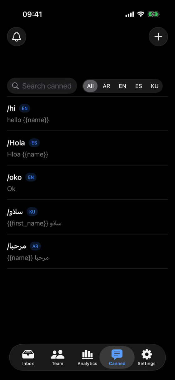 Quick replies, any language